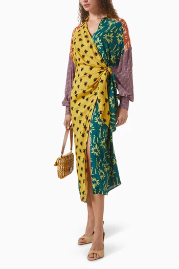 Estrellitas Shirt Midi Dress in Viscose