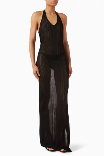 Guayabera Knit Maxi Dress