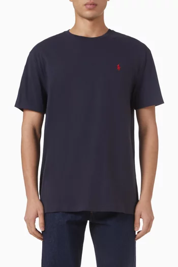 تي شيرت بولو مطرز بشعار لاعب البولو على الحصان قطن