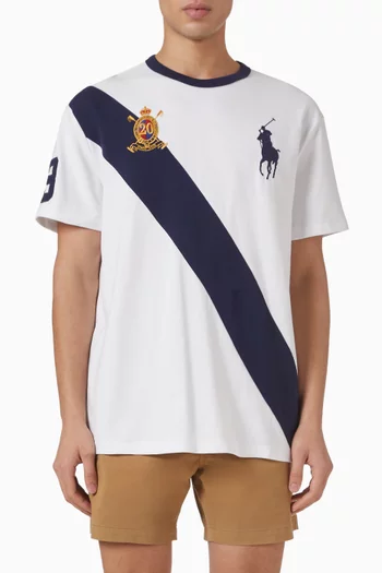 تي شيرت بشعار لاعب البولو على الحصان بحجم كبير قطن