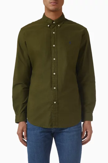 قميص بشعار لاعب البولو على الحصان قطن بوبلين