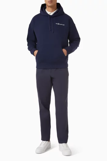 كنزة بغطاء رأس بطبعة شعار الماركة من مزيج قطن