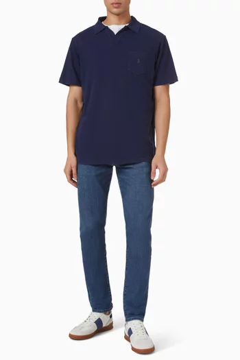 Logo Polo Shirt in Cotton & Linen