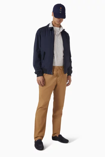 قميص بنقشة مربعات ومطرز بشعار لاعب البولو على الحصان قطن