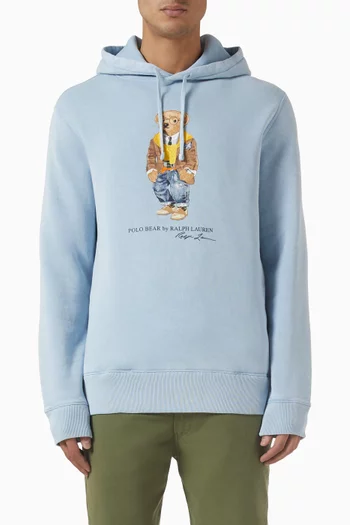 كنزة بغطاء رأس مزينة بدب بولو صوف