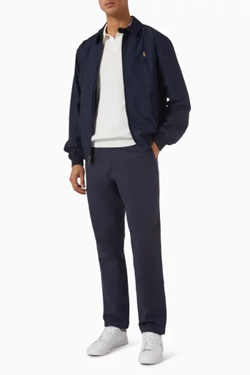 تي شيرت بولو بنسيج مضلع قطن