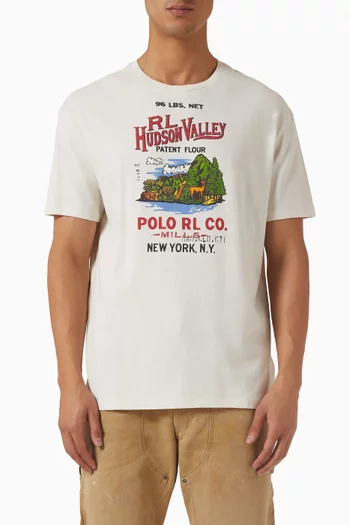 تي شيرت مزين بطبعة قطن