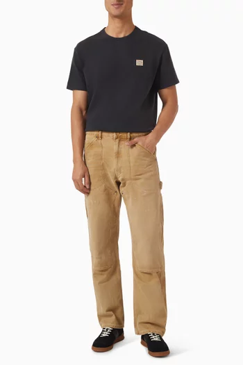 تي شيرت برقعة بشعار الماركة قطن