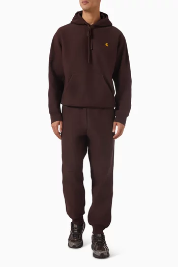 كنزة بغطاء رأس أميريكان بشعار الماركة مزيج قطن