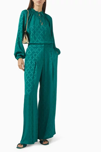 Logo Wide-leg Pants in Jacquard