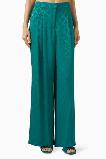 Logo Wide-leg Pants in Jacquard