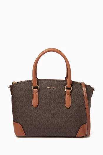 حقيبة ساتشل متوسطة قنب بنقشة شعار الماركة