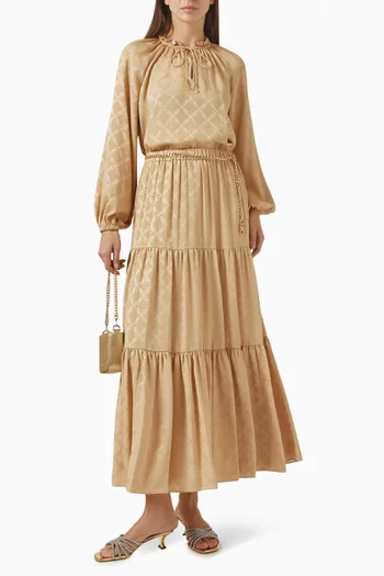 Logo Maxi Skirt in Jacquard