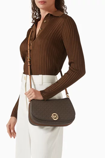 حقيبة كتف نوليتا متوسطة قنب بنقشة شعار الماركة