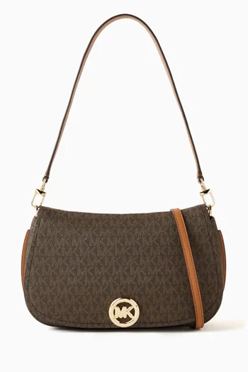 حقيبة كتف نوليتا متوسطة قنب بنقشة شعار الماركة