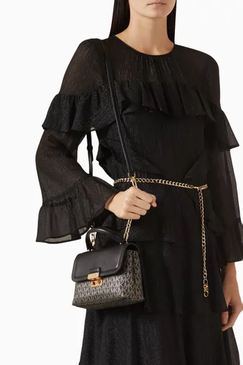 حقيبة تريبيكا مقاس XS بيد علوية قنب بشعار الماركة