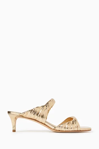 حذاء مفتوح كيانا بكعب 40 مم جلد لامع