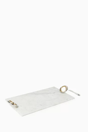 لوحة تقديم الجبن وسكين بحلقات