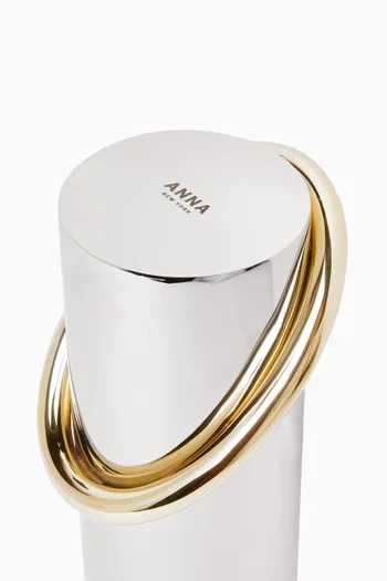 مزهرية مزينة بحلقة ستانلس ستيل