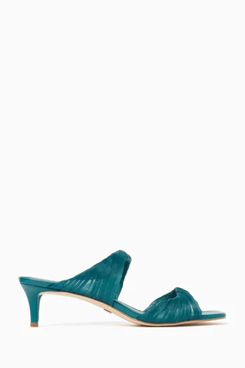 Kiana 50 Twisted Mule Sandals in Satin