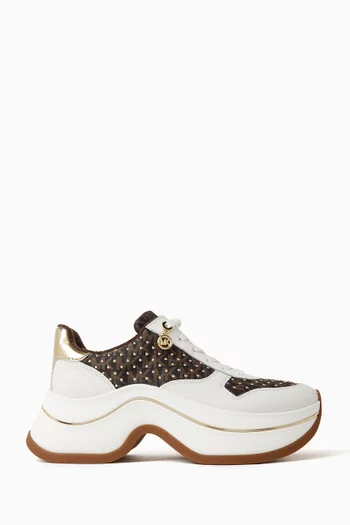 سنيكرز آرلا بنعل سميك قنب بنقشة شعار الماركة