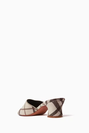 Sloane 45 Check Mules in Canvas