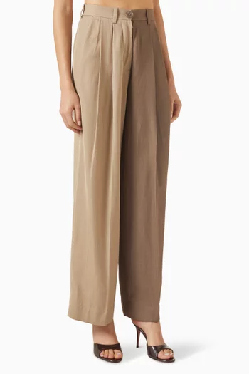 Zelda Two-tone Pants in Wool-twill