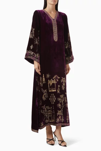 Embellished Kaftan in Velvet