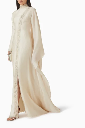 Pearl Reverence Bead-embroidered Gown