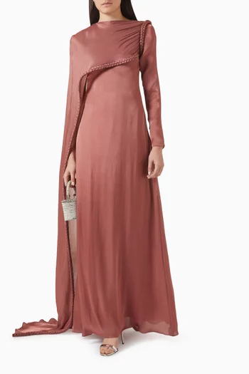 Whispers of Silk Cape Gown