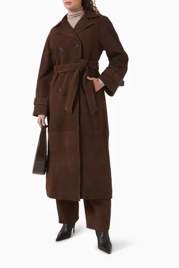 Yaslina Trenchcoat in Suede Leather