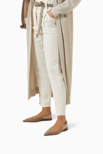 حذاء بسير خلفي وكعب مسطح شمواه