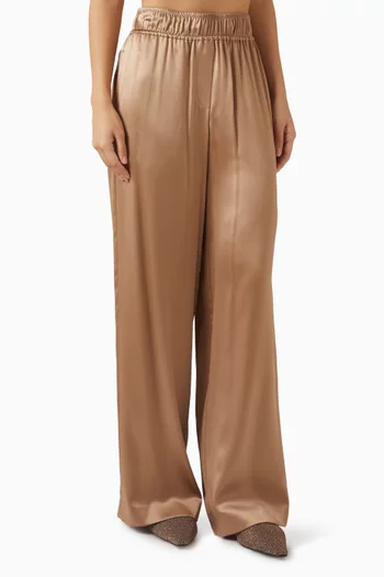 Wide-leg Pants in Satin