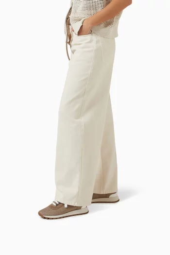 Monili-embellished Sneakers in Cotton-knit