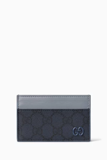 حافظة بطاقات طويلة جلد وقنب سوبريم بحرفي GG