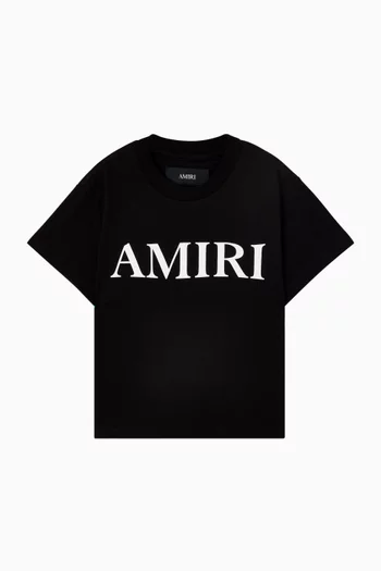 تي شيرت بطبعة شعار الماركة قطن