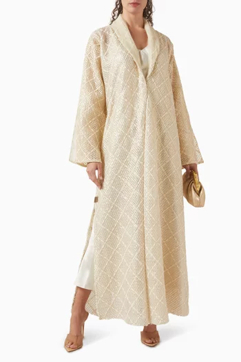 Sequin-embellished Abaya in Net