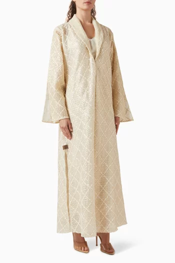 Sequin-embellished Abaya in Net