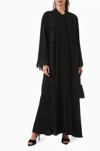 Lace-embellished Abaya