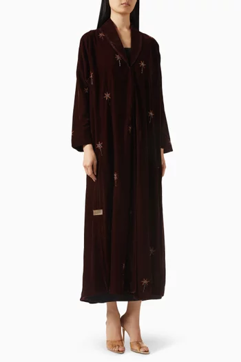 عباية بنقشة أشجار نخيل مخمل