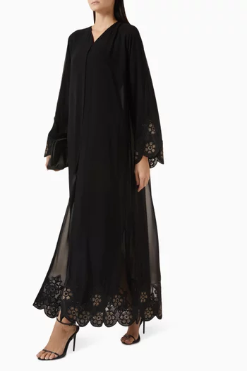 Lace-embellished Abaya