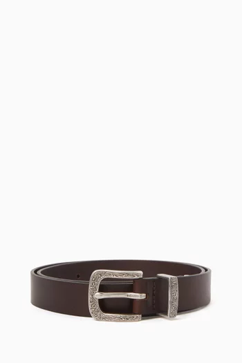 Western Sleek Belt in Leather