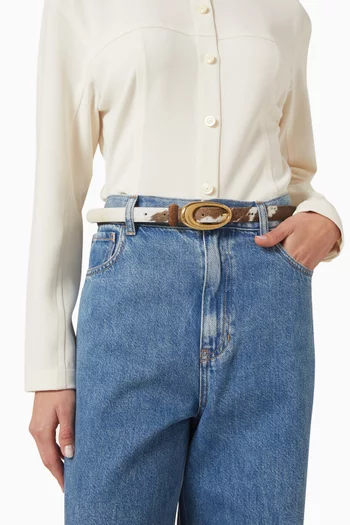 Organic Oval Belt in Pony Hair