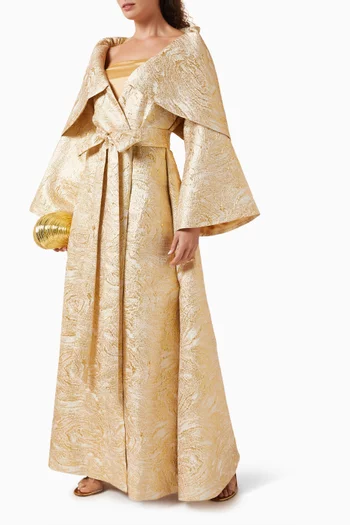 Queen Jacket & Dress Set in Satin & Brocade