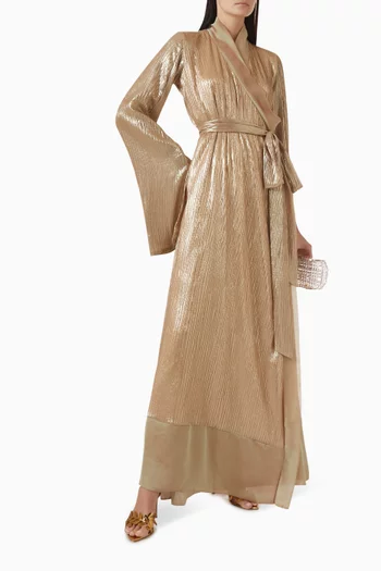 Aurum Belted Dress in Satin