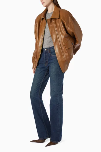 بنطال جينز كلايد بقصة ساق واسعة دينم