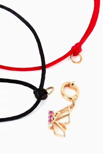 Butterflies Ruby Thread Bracelet in 18kt Gold