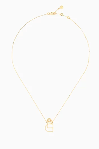 Arabic Letter ‘Dad’ Diamond Necklace in 18kt Gold