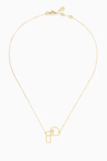 Arabic Letter ‘Fa’ Diamond Necklace in 18kt Gold