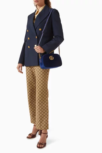 حقيبة كتف كاميرا مارمونت صغيرة بشعار حرفي GG جلد مبطّن